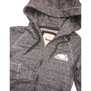 Roots Canada Hoodie Women's XS Grey Heather Full Zip Outdoor Beaver Logo Classic